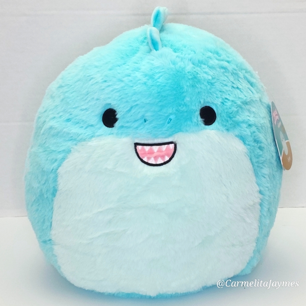 💛 ESSY 🦠 ULTRA RARE 12" Teal Blue Eel FuzzAMallow w Gold Tag Squishmallow NWT